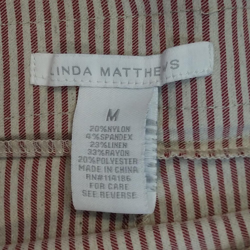 Linda Matthews Stretch Striped Pencil Skirt - Picture 7 of 7